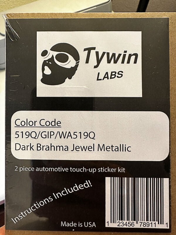 GM 519Q Touch-Up Paint 2pc Kit Sticker Dark Brahma Jewel Metallic - Image 3