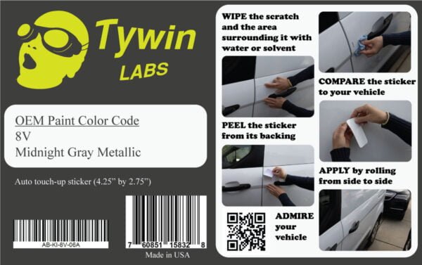 8V Midnight Gray Metallic 4.25in by 2.75in - Image 3